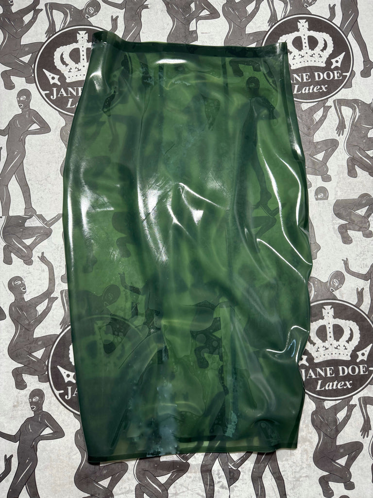 Sale - transparent olive pencil skirt