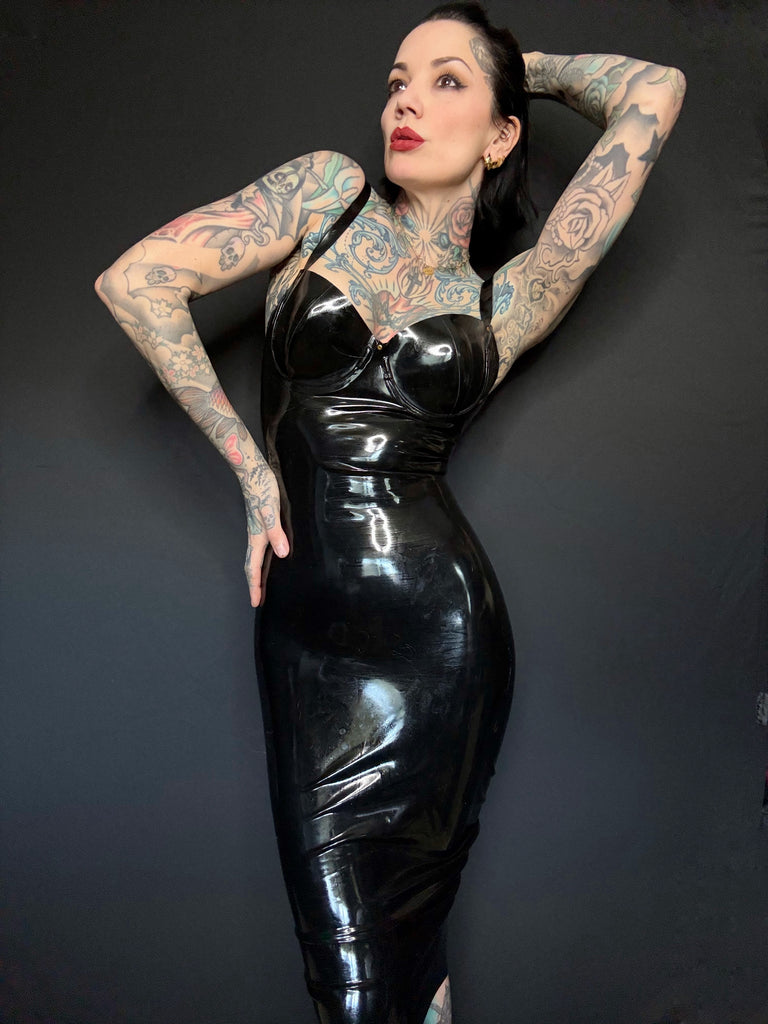 SALE pencil dress with gold zip
