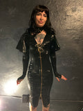 SALE gold zip pencil dress