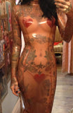 Heart shaped pastie and invisible thong set