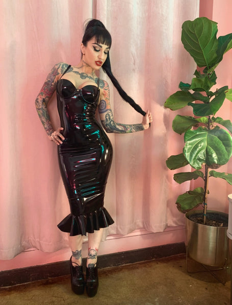 Knee Frill Dress Jane Doe Latex 3202