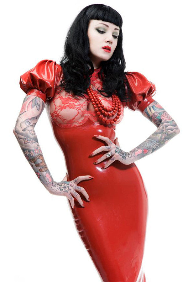 Lace Panel Knee Length Dress Jane Doe Latex Lace Panel Knee Length Dress Jane Doe Latex